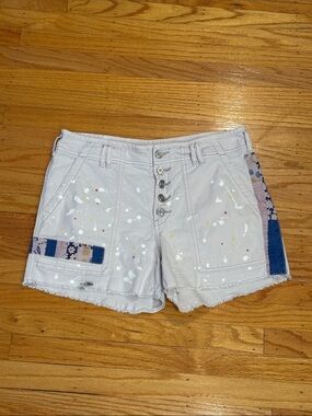 Pilcro The Wanderer Anthropologie Paint Splatter Patchwork Shorts Size 31